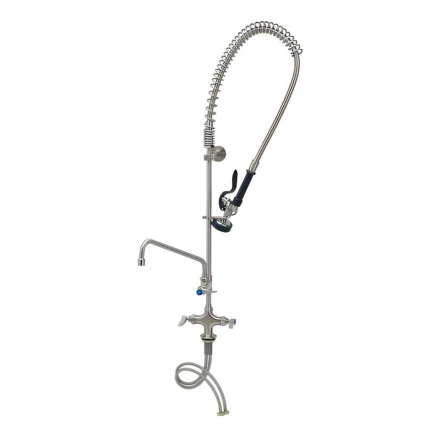 Product image #1 for EverSteel Stainless Steel Single-Hole Deck-Mount Pre-Rinse Unit with 12-Inch Swing Nozzle and Add-On Faucet