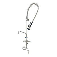 EverSteel Stainless Steel Single-Hole Deck-Mount Pre-Rinse Unit with 12-Inch Swing Nozzle and Add-On Faucet