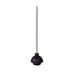 Thumbnail image #1 for Winco Black Rubber Toilet Plunger with 19-Inch Wood Handle