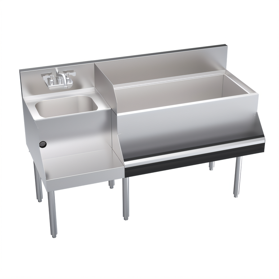 Product image #1 for Krowne Royal Series 54-Inch Right Ice Bin Underbar Cocktail Station with 18-Inch Blender Dump Sink and 10-Circuit Cold Plate