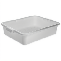 Comfort Curve Stackable Tote Box / Bus Tub, White High Density Polyethylene, 20 x 15 x 5 Inches