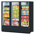 Thumbnail image #1 for Turbo Air Super Deluxe Three-Section Glass Door Freezer Merchandiser, 62.2 Cu. Ft., Bottom-Mounted Refrigeration, Hinged Triple-Pane Doors