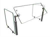 36-Inch Single-Bay Self-Service Adjustable Tempered Glass Food Shield with Swivel Face Panel