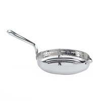 American Metalcraft 14 oz Oval Stainless Steel Mini Skillet with Hammered Finish