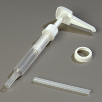Carlisle Standard Condiment Pump and Lid Set, Adjustable 1/2 or 1 oz Per Stroke, 5-Inch Dip Tube, 38mm Lid, White Plastic