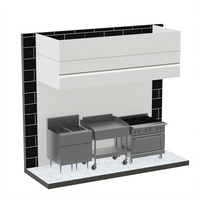 Avtec SimpleSpec Type I Wall-Mounted Box Canopy Hood, 72 x 60 x 24 Inches, 1800 CFM