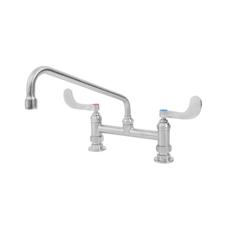 Product image #1 for EverSteel Double Pantry Deck-Mount Mixing Faucet, 8-Inch Centers, 12-Inch Swing Nozzle, Stainless Steel