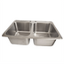 Thumbnail image #1 for BK Resources Two-Compartment 18-Gauge 304 Stainless Steel Drop-In Sink with 14 x 16 x 10 Inch Bowls