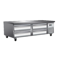 Serv-Ware 74-Inch 4-Drawer Refrigerated Chef Base Refrigerator