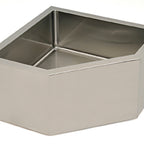 Thumbnail image #1 for Eagle Group F2424-12-CNR Corner Floor-Mounted Mop Sink, 24 x 24 x 12-Inch Bowl, 304 Stainless Steel, Full Skirt