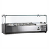 Thumbnail image #1 for Omcan 47-Inch Countertop Refrigerated Topping Rail with Glass Sneeze Guard, 4 x 1/3 GN Pan Capacity