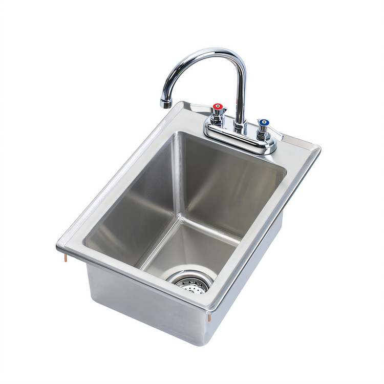 Product image #1 for Drop-In Stainless Steel Hand Sink with Faucet, 12" x 18" x 5"
