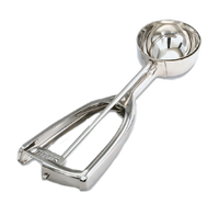 Vollrath #100 Round Bowl Stainless Steel Disher, 3/8 oz, Universal Squeeze Handle