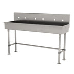 Thumbnail image #1 for Advance Tabco 19-FM-72-ADA 72-Inch Freestanding Multi-Station ADA Hand Wash Sink, 16-Gauge 304 Stainless Steel, 8-1/2-Inch Backsplash