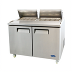 Thumbnail image #1 for Atosa USA, Inc. MSF8307GR 60-Inch Two-Section Sandwich/Salad Mega Top Refrigerated Prep Table with 24 1/6 Pans and Solid Doors