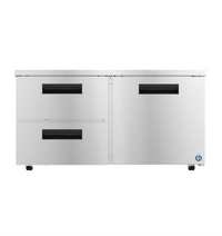 Hoshizaki Steelheart Two-Section Undercounter Low Profile Refrigerator with 1 Door and 2 Drawers, 60 Inch, 15.1 Cu. Ft.