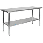 Thumbnail image #1 for Flash Furniture NH-WT-2460-GG 60-Inch x 24-Inch Stainless Steel Prep and Work Table with Undershelf