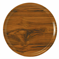 Cambro Camtray 19-1/2-Inch Round Low-Profile Fiberglass Serving Tray, Country Oak