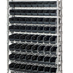 Thumbnail image #1 for Quantum WR12-105CO Conductive Bin Wire Shelving System, 36"W x 24"D x 74"H, 12 Shelves, 88 Bins, Chrome Finish