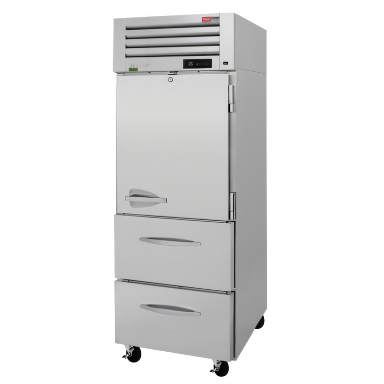Product image #1 for Turbo Air PRO Series One-Section Half Solid Door Reach-In Refrigerator with 2 Drawers, 24.76 Cu. Ft.