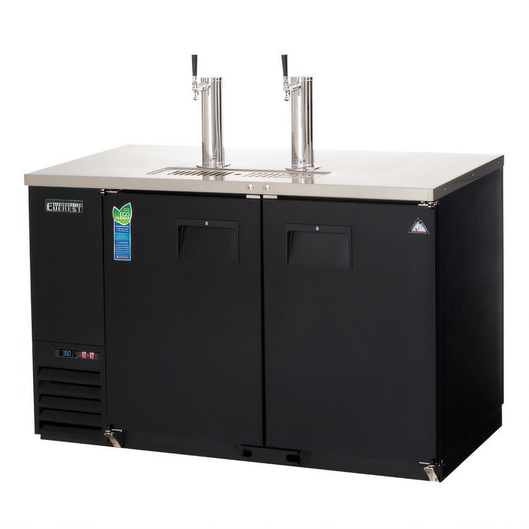 Product image #1 for Everest Refrigeration EBD2 Two-Section Direct Draw Beer Dispenser with Flat Top, 20.0 Cu. Ft., Holds 2 Half-Barrel Kegs