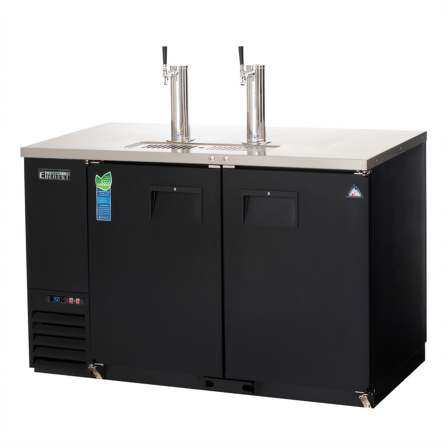 Product image #1 for Everest Refrigeration EBD2 Two-Section Direct Draw Beer Dispenser with Flat Top, 20.0 Cu. Ft., Holds 2 Half-Barrel Kegs