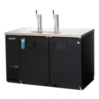 Everest Refrigeration EBD2 Two-Section Direct Draw Beer Dispenser with Flat Top, 20.0 Cu. Ft., Holds 2 Half-Barrel Kegs
