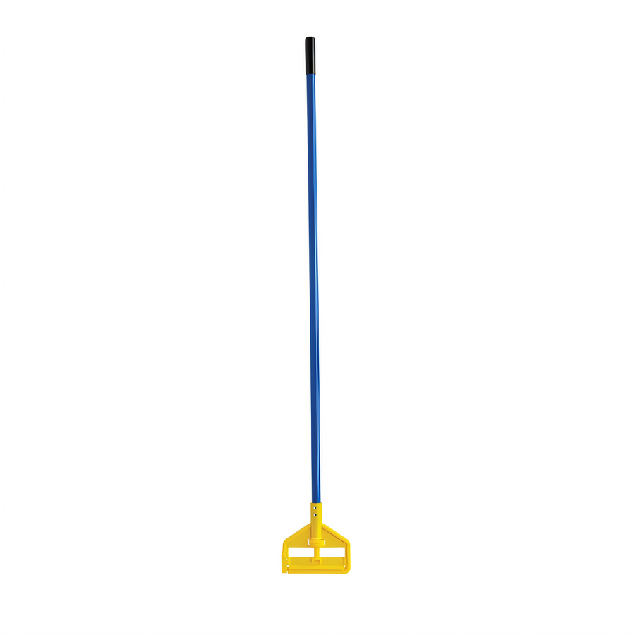 Product image #1 for Invader 60 Inch Quick-Release Fiberglass Wet Mop Handle with Yellow Plastic Head, Blue