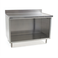 Eagle Spec-Master Marine Series Stainless Steel Work Table with Cabinet Base, Open Front, and 4-1/2-Inch Backsplash, 84 x 24 Inches