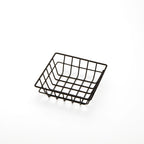 Thumbnail image #1 for American Metalcraft SQGB6 Square Black Iron Wire Grid Serving Basket, 6 x 6 x 2 Inches Case of 48