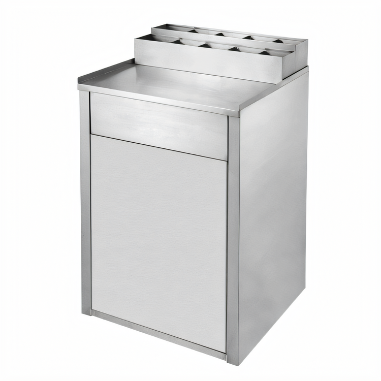 Product image #1 for 35 Gallon Stainless Steel Underbar Waste Receptacle with Front Swing Doors