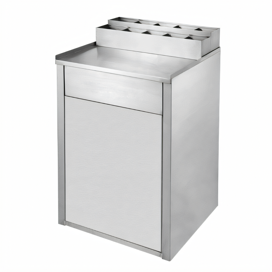Product image #1 for 35 Gallon Stainless Steel Underbar Waste Receptacle with Front Swing Doors