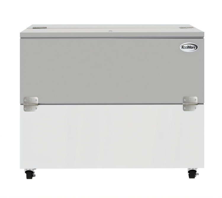Product image #1 for KoolMore 49-Inch 12-Crate Milk Cooler with Two Vertical Swing Glass Doors