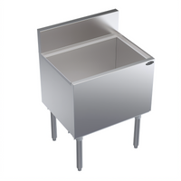 Krowne Royal Series Stainless Steel Underbar Ice Bin/Cocktail Unit, 24 x 19 in., 97-lb Ice Capacity