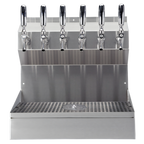 Thumbnail image #1 for Micro Matic USA Kronos KRONOS-6SSKRGR 18-Inch Wall-Mount 6-Faucet Glycol-Cooled Stainless Steel Draft Tower with Drip Tray and Glass Rinser