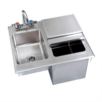BK Resources Drop-In Ice Bin with Sink, Right-Hand, 21 x 18 Inch, 304 Stainless Steel