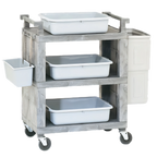 Thumbnail image #1 for Vollrath 97111 Closed-End Structural Foam Plastic Utility Cart, 3 Shelves, 200 lb Capacity, Gray