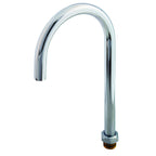 Thumbnail image #1 for T&S Brass Big-Flo BF-0135-X Low-Lead Swivel Gooseneck Faucet Nozzle, 12-3/4 x 6-1/16 in, 8 in Clearance, Plain Tip