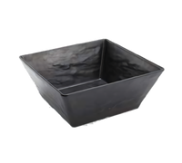 American Metalcraft 125 oz Square Break-Resistant Melamine Bowl, Black Faux Slate Finish