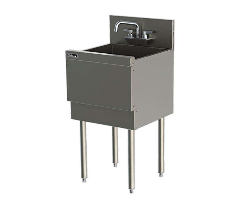 Product image #1 for Top Shelf TSF Series Extra Capacity Stainless Steel Underbar Sink Unit, 1 Compartment, 18 x 24 Inches, Deck-Mount Faucet Holes