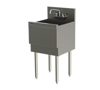 Top Shelf TSF Series Extra Capacity Stainless Steel Underbar Sink Unit, 1 Compartment, 18 x 24 Inches, Deck-Mount Faucet Holes
