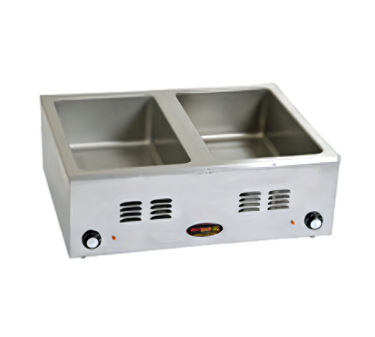 Product image #1 for RedHots Countertop Electric Food Warmer with 2 Full-Size 12 x 20 Pan Openings, Wet/Dry Operation, 240V