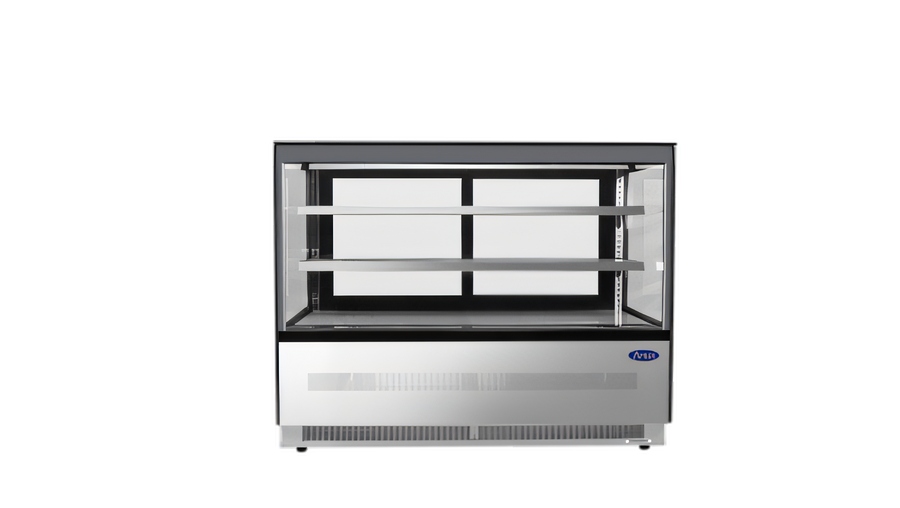 Product image #1 for Atosa RDCS-60 See-Thru Floor Model Refrigerated Square Display Case, 59 Inch, 20.2 Cu. Ft., Stainless Steel