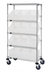 Thumbnail image #1 for Quantum Mobile Wire Shelving Bin System with 12 Clear Bins, 36 x 18 x 63 Inches, Chrome Finish