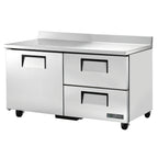 Thumbnail image #1 for True Mfg. - General Foodservice TWT-60D-2-HC 60-Inch Two-Section Worktop Refrigerator, 1 Door, 2 Drawers, Stainless Steel