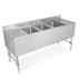 Thumbnail image #1 for John Boos 84-Inch 3-Compartment Underbar Sink Unit with Dual 24-Inch Drainboards