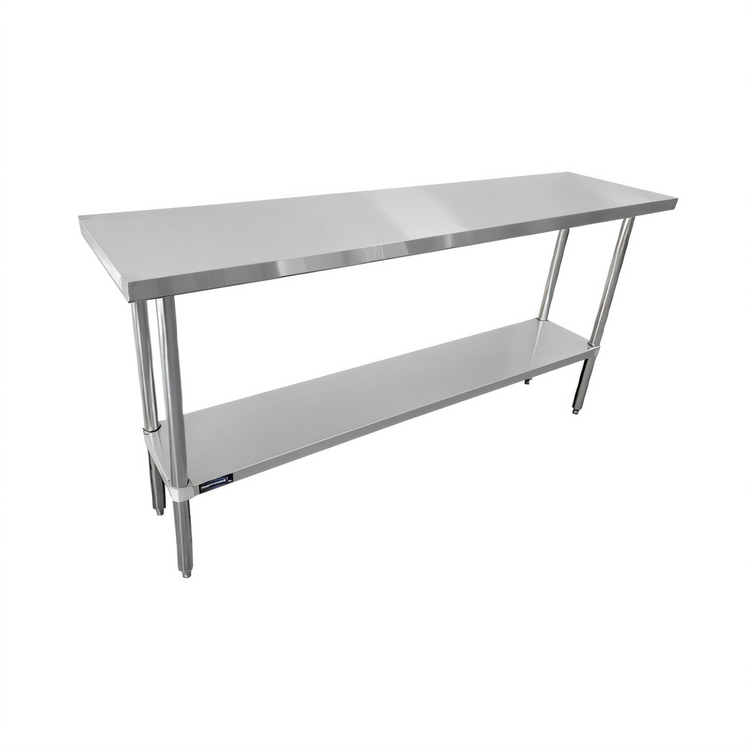 Product image #1 for Sapphire 72" x 18" 18-Gauge Stainless Steel Flat Top Work Table with Undershelf