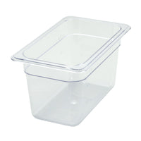 Winco Poly-Ware 1/4 Size Clear Polycarbonate Food Pan, 5-1/2 Inch Deep
