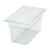 Thumbnail image #1 for Winco Poly-Ware 1/4 Size Clear Polycarbonate Food Pan, 5-1/2 Inch Deep