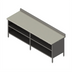 Thumbnail image #1 for John Boos Stainless Steel Poly Top Work Table with Open Front Cabinet Base, 144 x 30 Inches, 5-Inch Backsplash